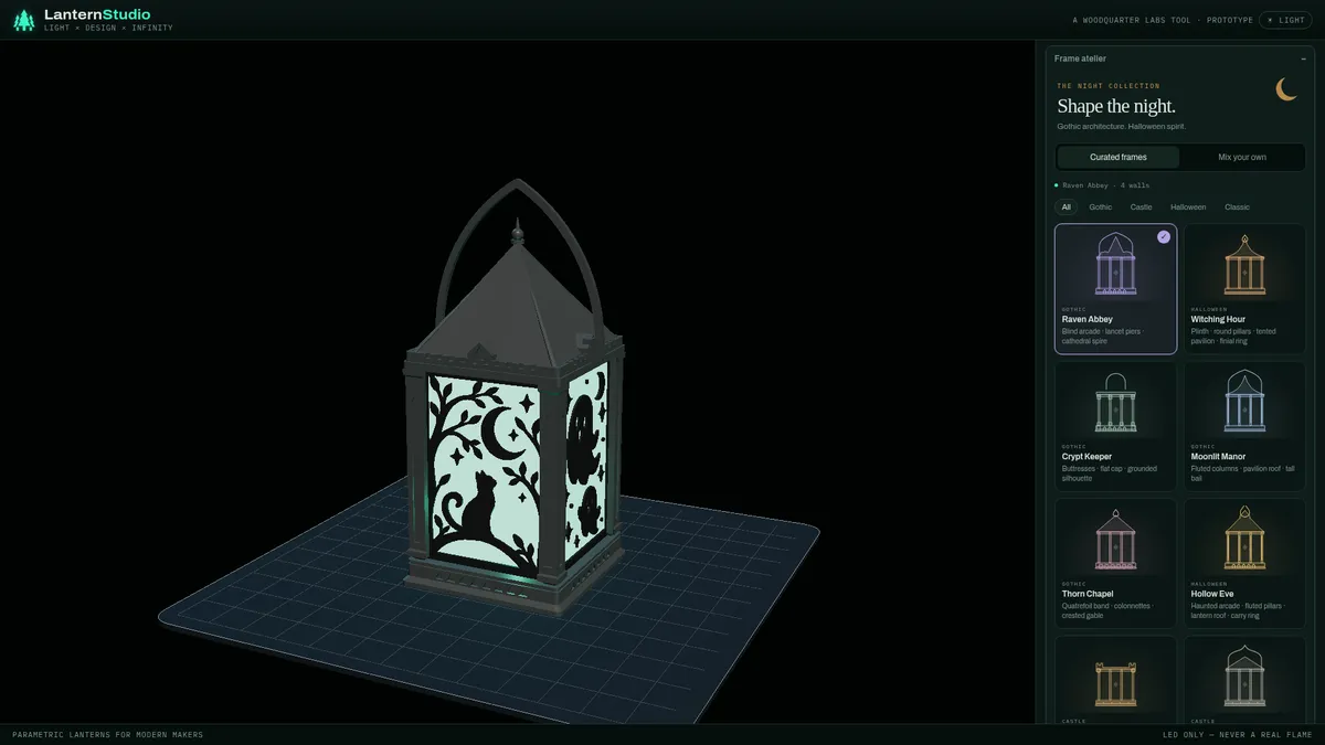 Frame atelier with curated frames