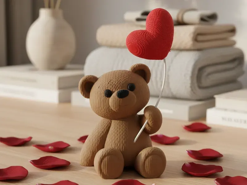 Bear with Heart Balloon